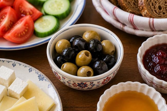 Arrange the olives