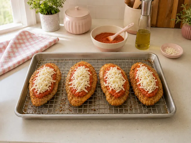 Top the Chicken with Sauce and Cheese