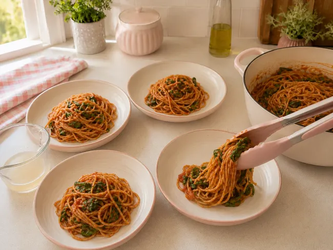 Toss the Pasta with the Remaining Sauce