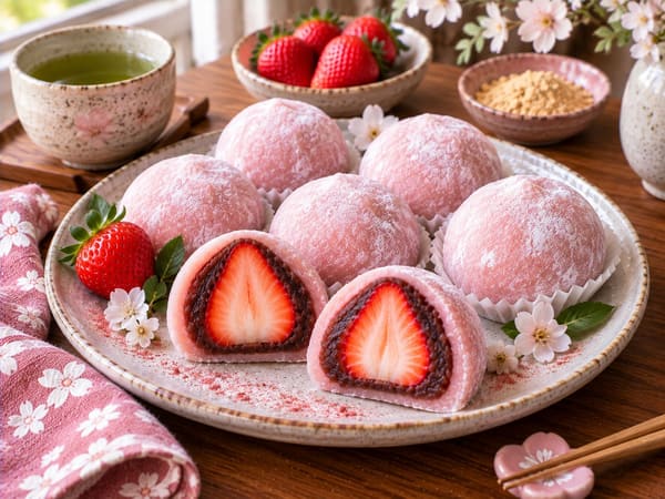 🍓 Balanced Ichigo Daifuku with Date-Sweetened Anko
