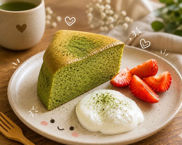 🍵 Balanced Matcha Soufflé Cake