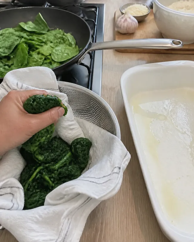 Wilt the Spinach and Prepare the Aromatics