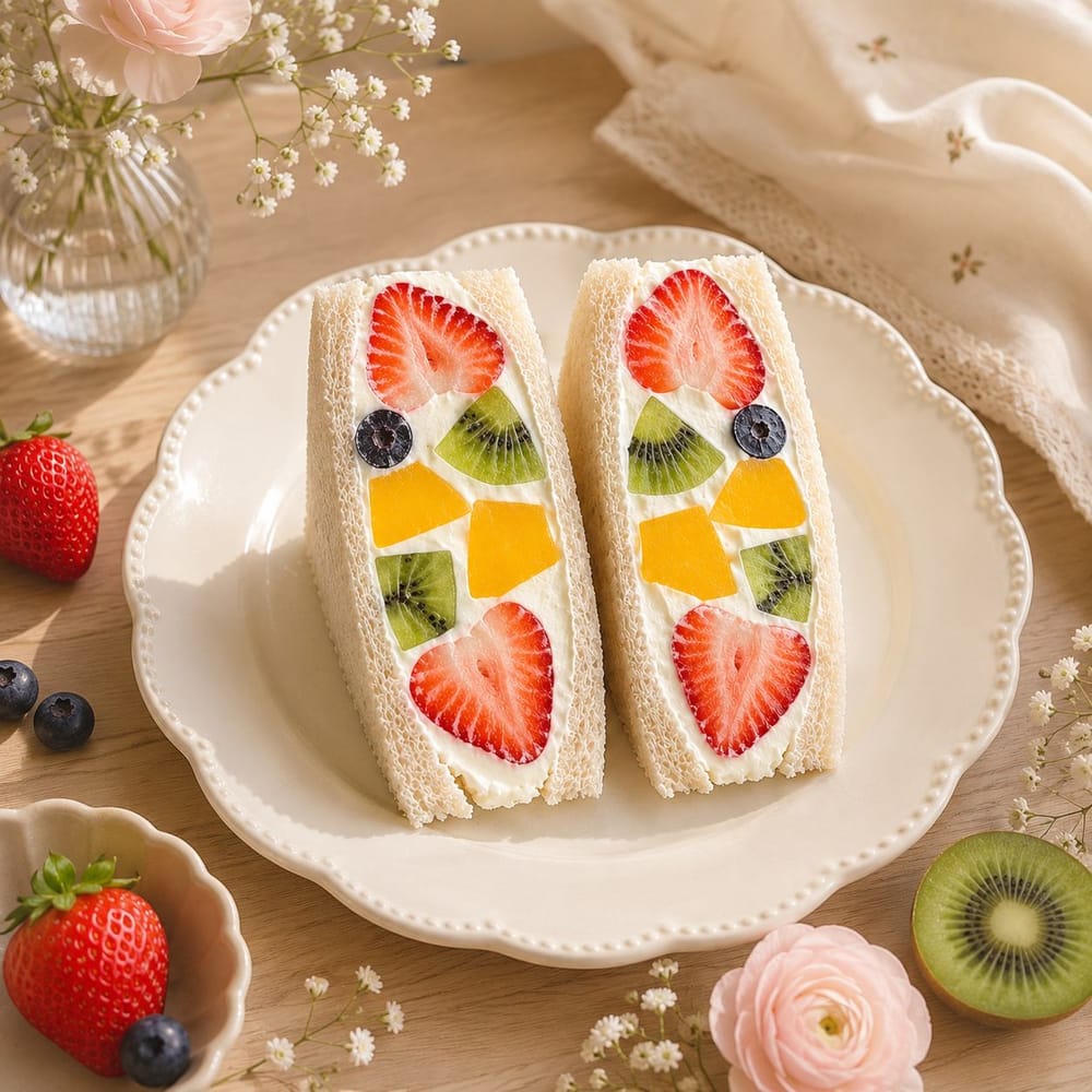🍓 Strawberry-Kiwi Fruit Sando