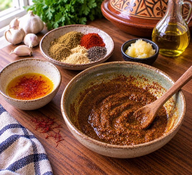 Bloom the Saffron & Prepare the Spice Mixture