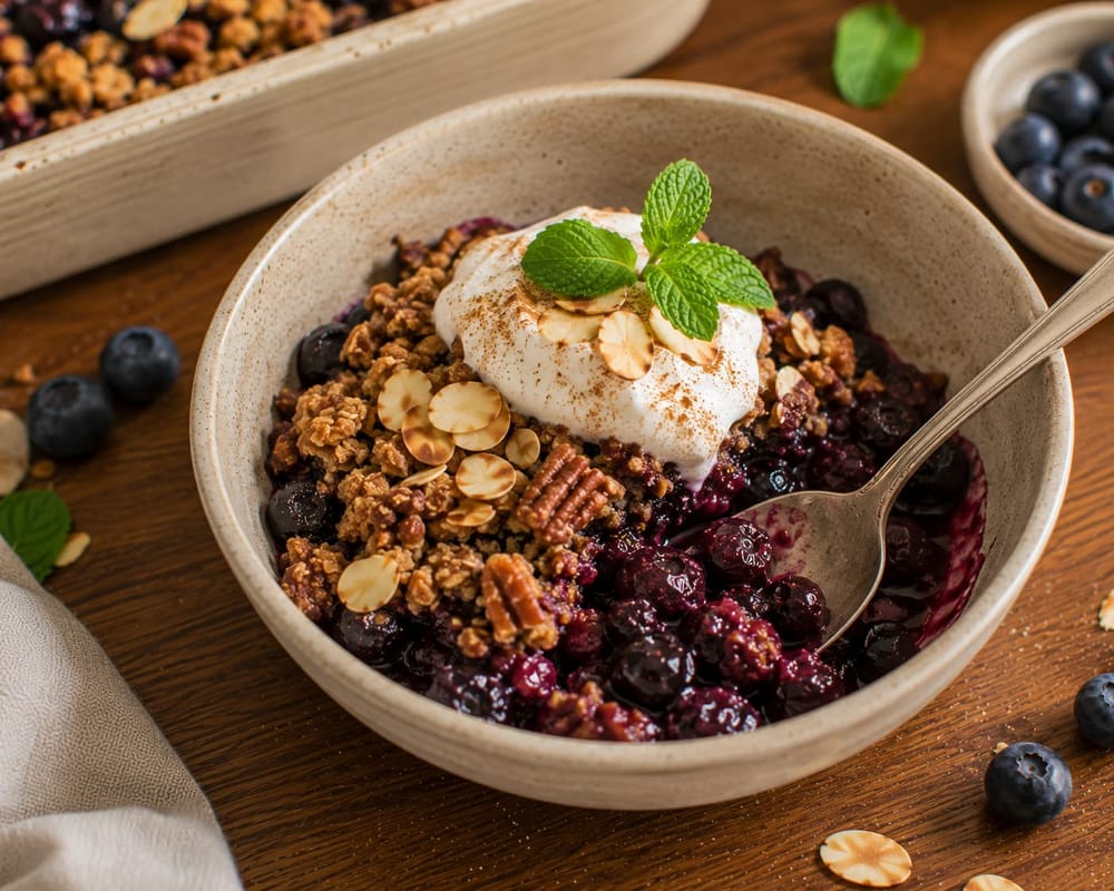 Balanced & Satisfying Blueberry Crumble