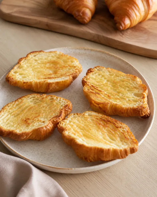 Open and lightly toast the croissants