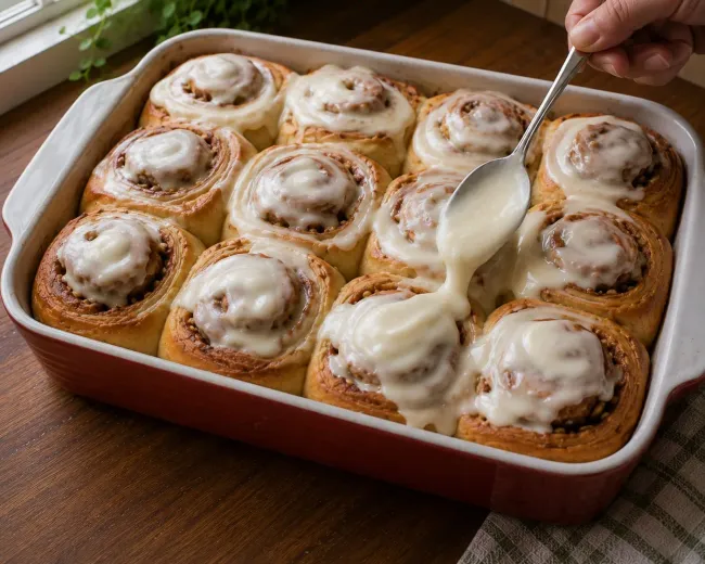 Glaze the Cinnamon Rolls