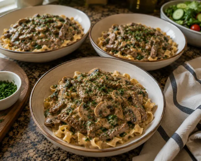 Emplatar el Stroganoff de Res