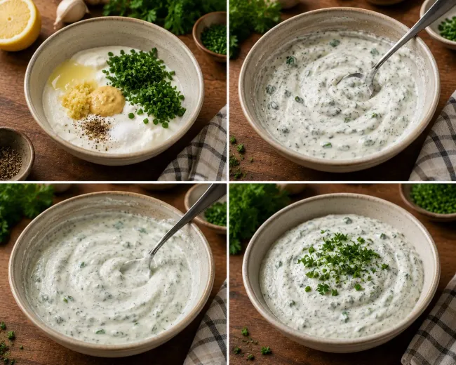 Prepare the Greek Yogurt Herb Dip