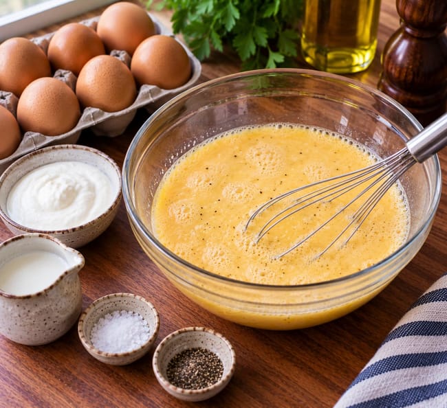 Préparer le mélange d'omelette