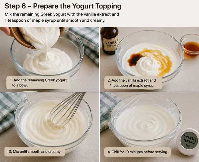 Preparar el topping cremoso de yogur