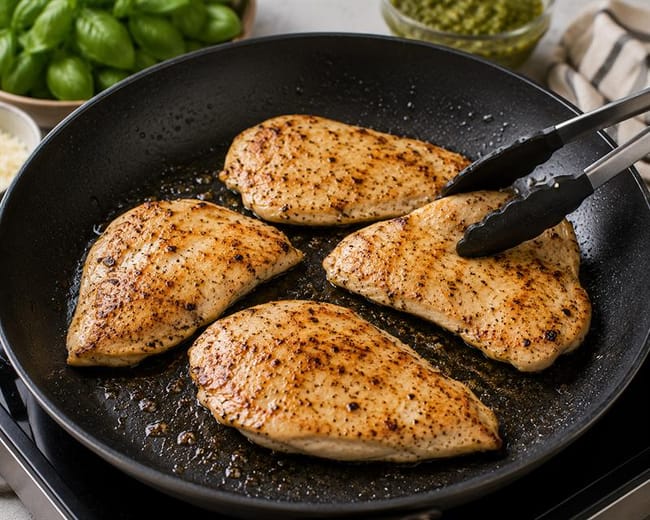 Season and cook the chicken