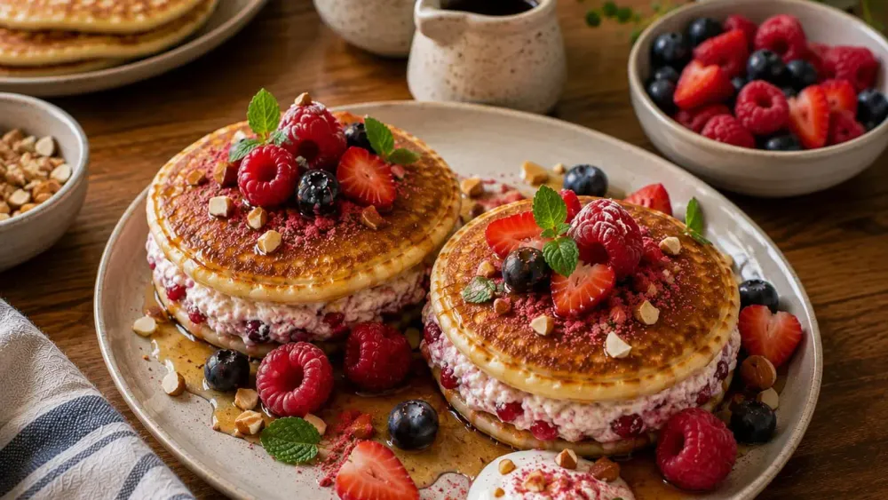 🥞 Ricotta & Berry Stuffed Pancakes